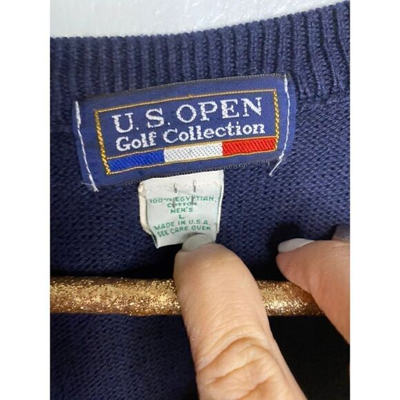 Vintage 1997 Congressional US Open Men's New Sleeveless Blue Cotton US Vest - Picture 4 of 5